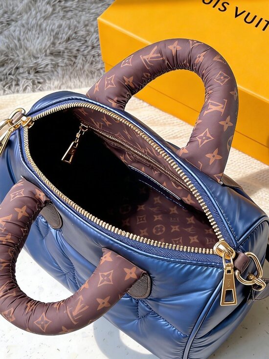 Louis Vuitton Bandoulière 25 Blue Metallic Quilted - Picture 5 of 7